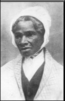 Sojourner Truth in 1883 vlak voor haar overlijden.